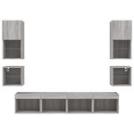 vidaXL Unités murales TV avec LED 8 Pièces gris sonoma bois d'ingénierie