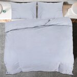 vidaXL Ensemble de housse de couette Gris 140x200 cm Microfibre légère
