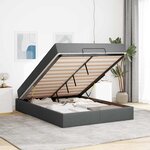vidaXL Cadre de lit avec matelas Gris foncé 140 x 190 cm tissu