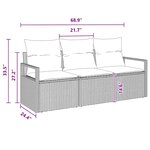 vidaXL Ensemble de canapé de jardin avec coussin 3 Pièces Marron et rouge