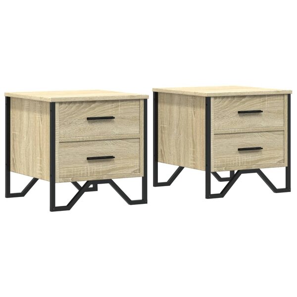 vidaXL Tables de chevet 2 Pièces chêne sonoma 40x41x40 cm bois ingénierie