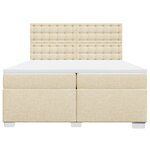 vidaXL Sommier à lattes de lit avec matelas Crème 200x200 cm Tissu