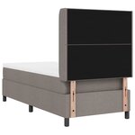 Lit Box Spring vidaXL avec matelas et LED Taupe 100x200 cm Tissu