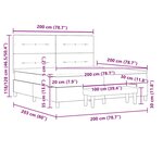 vidaXL Lit à ressort avec matelas et banc noir 200x200 cm en tissu
