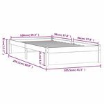 vidaXL Cadre de lit sans matelas bois massif 100x200 cm