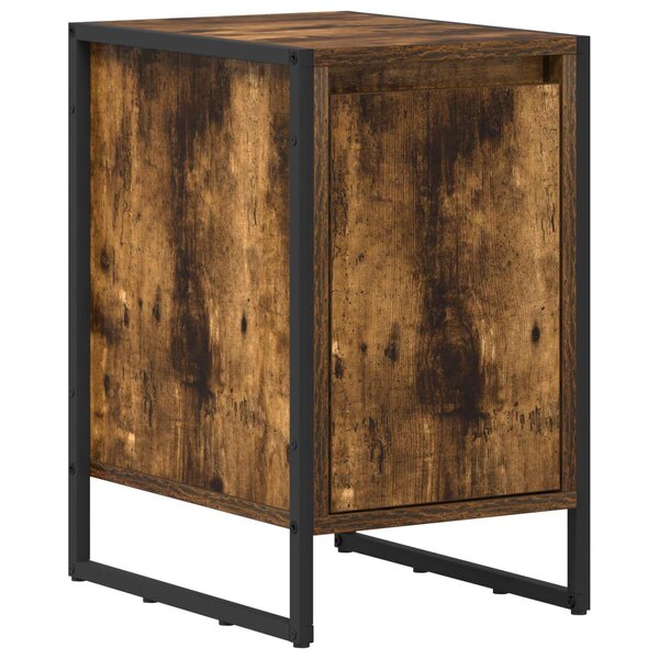 vidaXL Table de chevet Chêne Fumé 39 5 x 30 x 50 cm Bois d'ingénierie