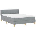 vidaXL Lit box avec matelas gris clair  140 x 200 cm  tissu.