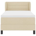 vidaXL Lit avec sommier à ressort et matelas Crème 100x200 cm Tissu