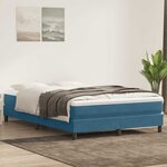 vidaXL Sommier à lattes de lit et matelas bleu foncé 140x210cm velours