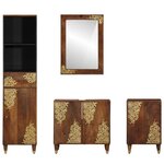 vidaXL Set de Meubles de Salle de Bain 4 Pièces Marron 62 x 33 x 58 cm