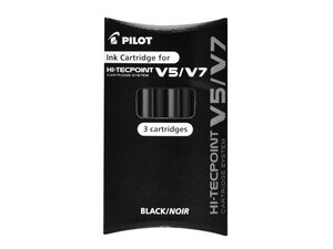 Set 3 Cartouches Recharge pour Hi-Techpoint V5/V7 Noir x 12 PILOT