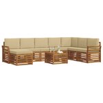 vidaXL Ensemble de canapés d'extérieur 9 Pièces Naturel et Beige