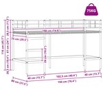 vidaXL Cadre de lit superposé pour enfants avec rideaux Noir et rose