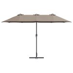 vidaXL Parasol de jardin Taupe 380 x 196 x 235 cm