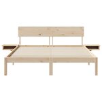 vidaXL Cadre de lit avec tables de chevet Marron Bois massif en pin