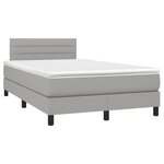 vidaXL Sommier à lattes de lit matelas LED Gris clair 120x200 cm Tissu