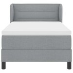 Lits Box Spring vidaXL avec Matelas Gris Clair 90x190 cm Tissu