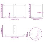 vidaXL Pieds de table basse en T  2 pièces  noir  40 x 25 x (30-31) cm  acier