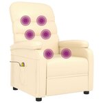 vidaXL Fauteuil de massage Crème Similicuir