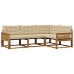 vidaXL Ensemble de canapés d'extérieur 4 Pièces Naturel et Beige