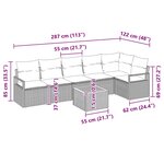 vidaXL Ensemble de canapé de jardin 7 Pièces Beige  gris clair
