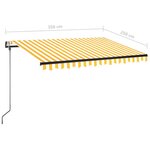 vidaXL Auvent automatique capteur de vent/LED 350x250cm Jaune et blanc