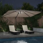 vidaXL Parasol Roma à Bras Déporté Taupe et Noir 352 x 251 x 265 cm
