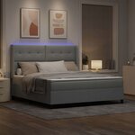 vidaXL Lit à ressort LED avec matelas Gris clair 180 x 200 cm tissu