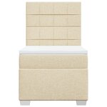 vidaXL Sommier à lattes de lit et matelas Crème 90x190 cm Tissu