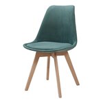 Lot de 4 chaises de salle à manger moderne design robuste velours côtelé vert foncé 03_0009827