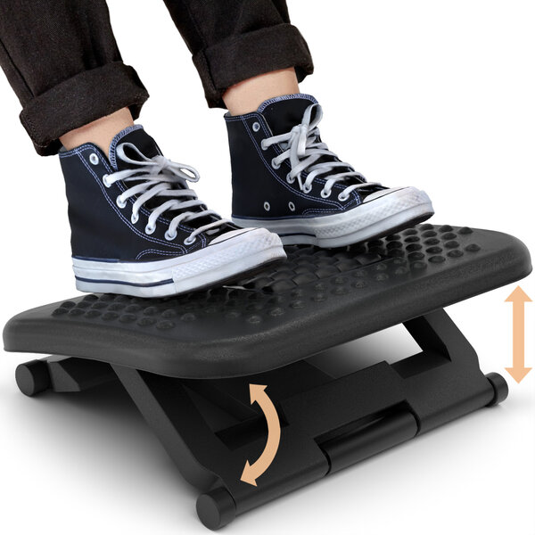 ACROPAQ Repose Pied Bureau ergonomique Antidérapant- Fonction de massage- 3 hauteurs réglables- Réglage de l'angle de l'inclinaison