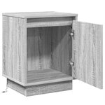 vidaXL Cabinet de chevet avec Gris 39 x 34.5 x 50 cm Bois d'ingénierie