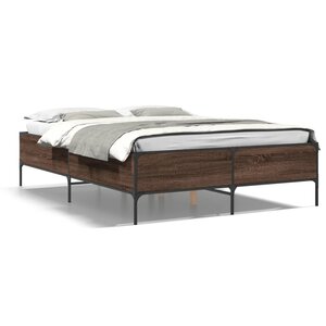 vidaXL Cadre de lit sans matelas chêne marron 160x200 cm