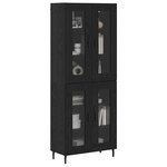 vidaXL Haut Armoire 2 Pièces Chêne noir Bois Aggloméré et Verre