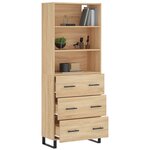 vidaXL Buffet haut Chêne sonoma 69 5x34x180 cm Bois d'ingénierie