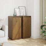 vidaXL Buffets 2 Pièces Marron miel 31 5x34x75 cm Bois massif de pin