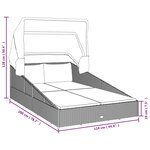 vidaXL Transat avec toit pliable noir 200x114x128 cm résine tressée