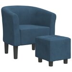 vidaXL Chaise cabriolet avec repose-pied bleu foncé velours
