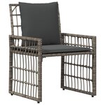 vidaXL Ensemble de meubles d'extérieur 4 Pièces Noir et Gris foncé