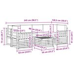 vidaXL Ensemble de canapés d'extérieur 7 Pièces Blanc et Beige Polyester