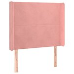 vidaXL Tête de lit à LED Rose 93x16x118/128 cm Velours