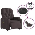 vidaXL Fauteuil de massage inclinable électrique Marron foncé Tissu