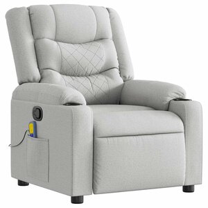 vidaXL Fauteuil de massage inclinable gris nuage tissu