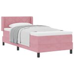 vidaXL Lit à ressorts avec tête de lit Rose 200 x 100 cm Velours
