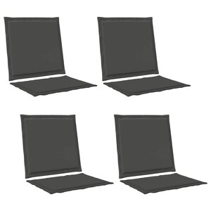 vidaXL Coussins de siège et de dos Polyester Anthracite 47 x 45 x 2 cm