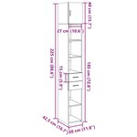 vidaXL Armoire de rangement mince sonoma gris 30x42 5x225 cm
