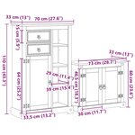 vidaXL Ensemble de meubles salle de bain 2 Pièces Corona bois pin massif