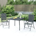 vidaXL Ensemble à manger de jardin 3 Pièces anthracite acier