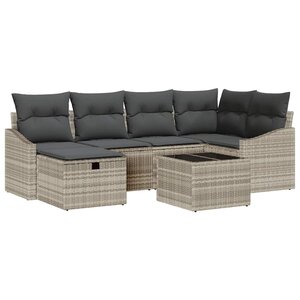 vidaXL Ensemble de Canapés avec coussin 6 Pièces polyrotin