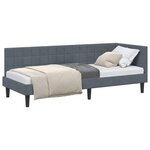 vidaXL Cadre de lit d'angle Gris foncé 80 x 200 cm Velours